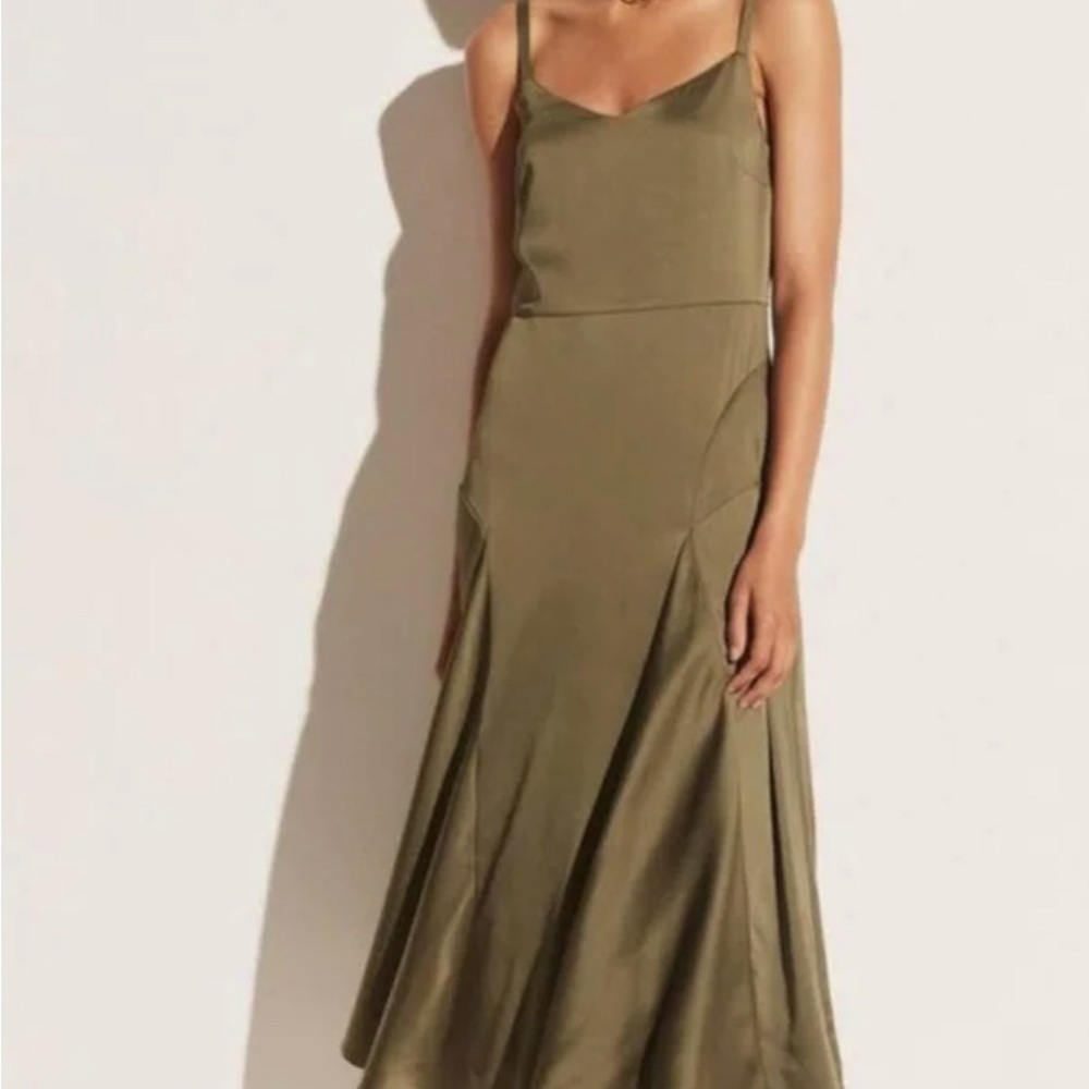 Vince Olive Green Silk Dress